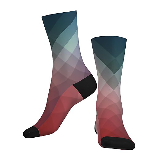 

Crew Socks Compression Socks Calf Socks Athletic Sports Socks Cycling Socks Women's Men's Bike / Cycling Lightweight Breathable Anatomic Design 1 Pair Printed Cotton Red S M L / Stretchy