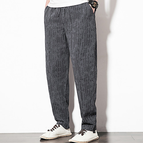 

men's big tall elastic waist gauze pants - tall - 3xl, white