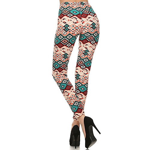 

Women's Comfort Slim Daily Pants Pants Patterned Ankle-Length High Waist Beige