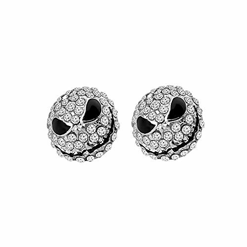 

happy jack skellington crystal stud post earrings nightmare before christmas earrings halloween jewelry gift (jack skellington earrings)