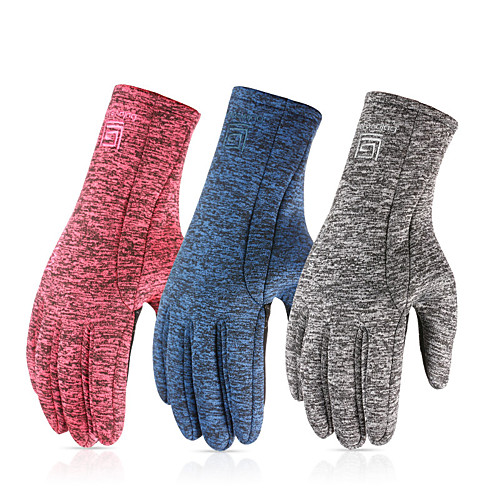 

Winter Bike Gloves / Cycling Gloves Touch Gloves Anti-Slip Windproof Warm Full Finger Gloves Sports Gloves Fleece Black Blue Pink for Adults' Outdoor Exercise Cycling / Bike