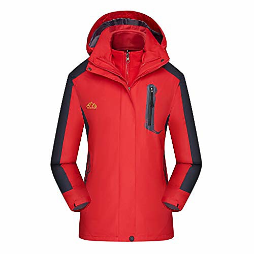 

Women's Men's Hiking 3-in-1 Jackets Winter Outdoor Lightweight Windproof Breathable Quick Dry Winter Jacket Top Fishing Climbing Camping / Hiking / Caving ArmyGreen Denim Blue Women's rose red