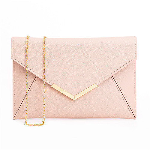 

Women's Bags PU Leather Polyester Evening Bag Chain Solid Colored Party Wedding Evening Bag 2021 Handbags Black Blushing Pink Gold Silver