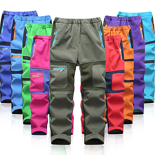 

Boys' Girls' Softshell Pants Hiking Cargo Pants Patchwork Winter Outdoor Standard Fit Thermal Warm Waterproof Windproof Fleece Lining Pants / Trousers Bottoms Purple Red Army Green Fuchsia Blue