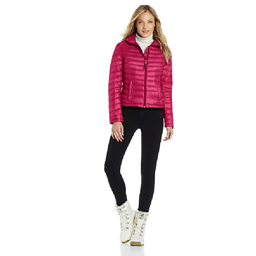 

women's packable down jacket with wave quilting, graphite, small