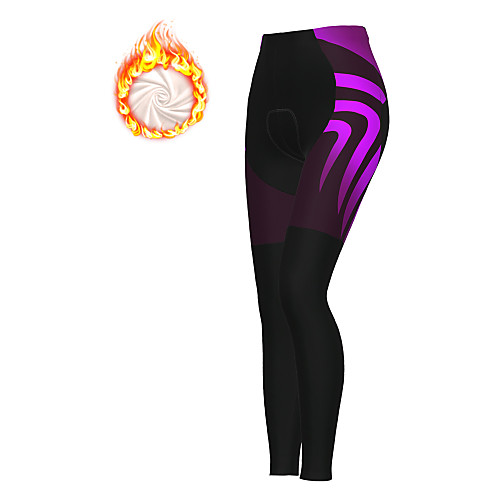 

21Grams Women's Cycling Tights Cycling Pants Winter Fleece Polyester Bike Tights Padded Shorts / Chamois Pants Thermal Warm Fleece Lining Breathable Sports Purple Mountain Bike MTB Road Bike Cycling