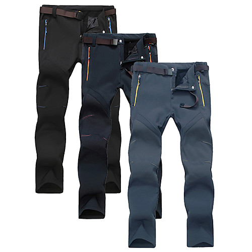 

Men's Hiking Pants Trousers Softshell Pants Hiking Cargo Pants Winter Outdoor Thermal Warm Waterproof Windproof Breathable Pants Cargo Pants Bottoms Black Blue Gray Skiing Camping / Hiking Hunting L