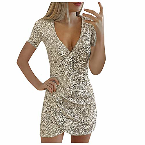 

women's night out club dress tassel sleeve elegant sequin glitter embellished bodycon mini party dress