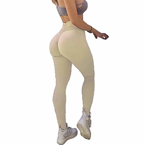 

women's high waist push up sport yoga gym fitness lenggings pant khaki xl