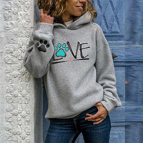 

Women's Pullover Hoodie Sweatshirt Geometric Daily Casual Hoodies Sweatshirts Gray