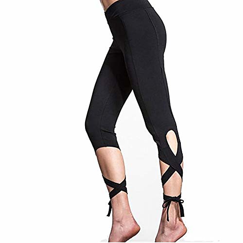 

women's high waist capris yoga pants butt lift fitness sports stretchy athletic tights black