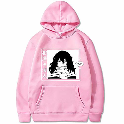 

funny shota aizawa hoodie sweatshirts men women my hero academia pullover unisex harajuku tracksui (large,5)