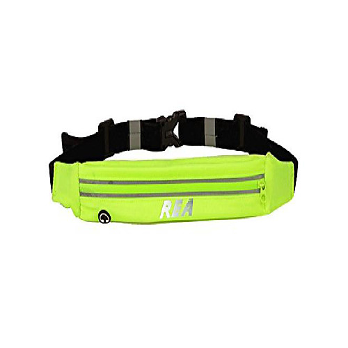 

slim waist bag for running hands-free workout phone holder reflective running belt for men women kids elastic fanny pack with headphone port rose red