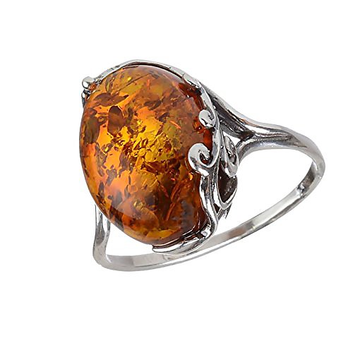 

sterling silver and baltic honey amber ring dana- size 10