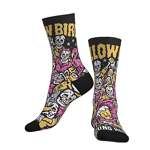 

Crew Socks Compression Socks Calf Socks Athletic Sports Socks Cycling Socks Women's Men's Bike / Cycling Lightweight Breathable Anatomic Design 1 Pair Graphic Skull Cotton Purple S M L / Stretchy