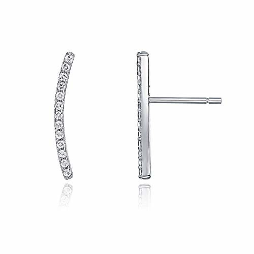 

14k white rhodium plated sterling silver climber earrings hypoallergenic ear cuffs for women