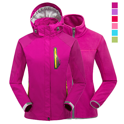 

Cikrilan Women's Hoodie Jacket Hiking Jacket Hiking 3-in-1 Jackets Winter Outdoor Patchwork Waterproof Windproof Warm Comfortable Hoodie 3-in-1 Jacket Top Camping / Hiking Ski / Snowboard Climbing