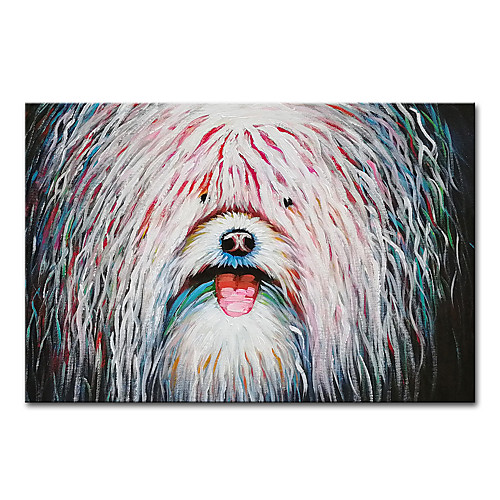 

Mintura Large Size Hand Painted Abstract Dog Animal Oil Painting on Canvas Modern Wall Art Pictures For Home Decoration No Framed