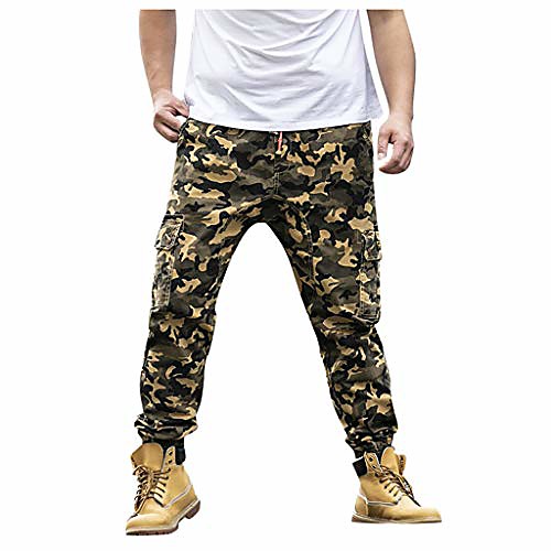 

camouflage pants plus size for men jogger loose casual straight elastic waist sweatpants - limsea