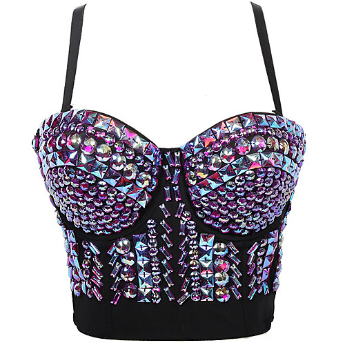

Dance Costumes Bra Beading Women's Performance Daily Wear Sleeveless Lycra