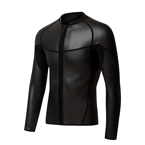 

Men's Wetsuit Top 2mm CR Neoprene Top Windproof Long Sleeve Front Zip - Swimming Diving Surfing Solid Colored Spring / High Elasticity