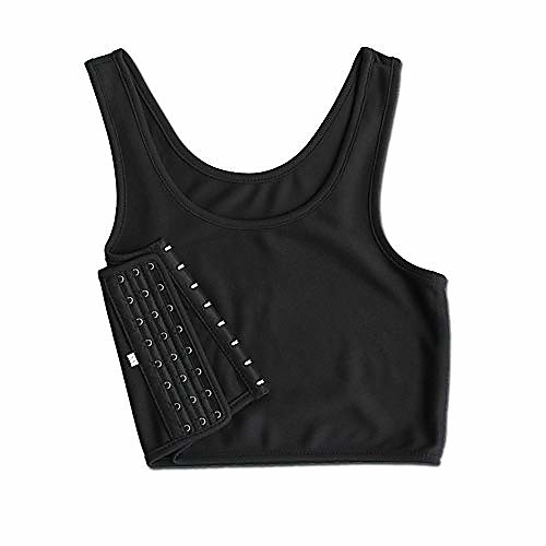 

breathable flat compression chest binder for tomboy trans lesbian (black,m)