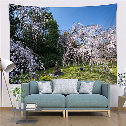 

Wall Tapestry Art Decor Blanket Curtain Picnic Tablecloth Hanging Home Bedroom Living Room Dorm Decoration Polyester Modern Tree Stone Statue