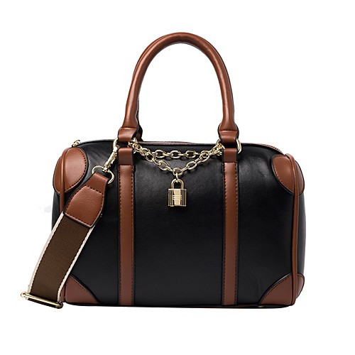 

Women's Bags PU Leather Leather Satchel Top Handle Bag Zipper Chain Daily Outdoor Handbags Baguette Bag White Black Green Brown