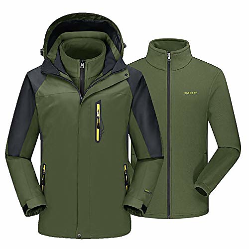 

Women's Men's Hoodie Jacket Hiking Softshell Jacket Hiking Windbreaker Outdoor Lightweight Windproof Breathable Quick Dry Jacket Top Fishing Climbing Camping / Hiking / Caving Army Green-Male