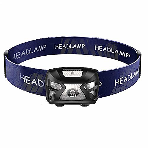 

rechargeable sensor headlamp,600 lumens white cree led head lamp flashlight with redlight adjustable strap, ipx6 water resistant. great for running, camping, hiking & more (1pack)