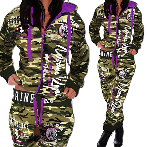 

Women's 2 Piece Full Zip Tracksuit Sweatsuit Street Athleisure 2pcs Winter Long Sleeve Thermal Warm Breathable Soft Fitness Gym Workout Running Jogging Training Sportswear Normal Black Purple Fuchsia