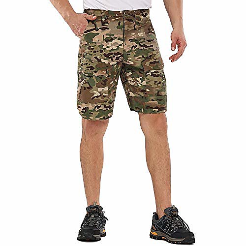 

men's quick dry tactical shorts rip-stop hiking cargo shorts camo army military bdu outdoor shorts with 8 pockets 00852 cp camo 32