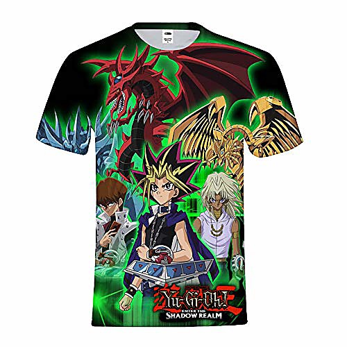 

yu-gi-oh t-shirts round neck fashion printed short sleeve comfortable leisure t-shirt sports top (color : a02, size : xl)