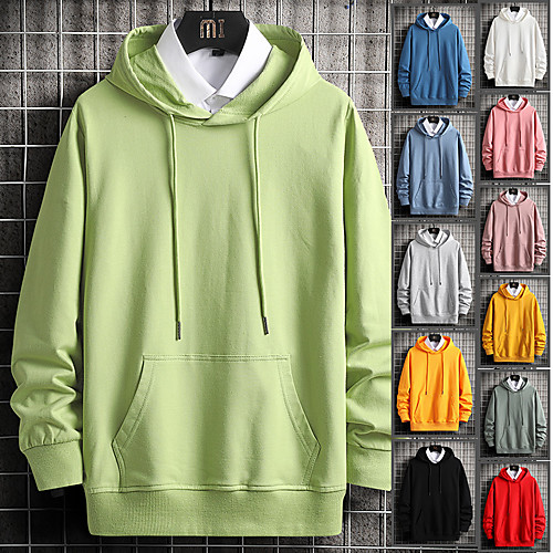 

Men's Hoodie Pullover Pure Color Hoodie Solid Color Sport Athleisure Hoodie Top Long Sleeve Breathable Soft Comfortable Everyday Use Casual