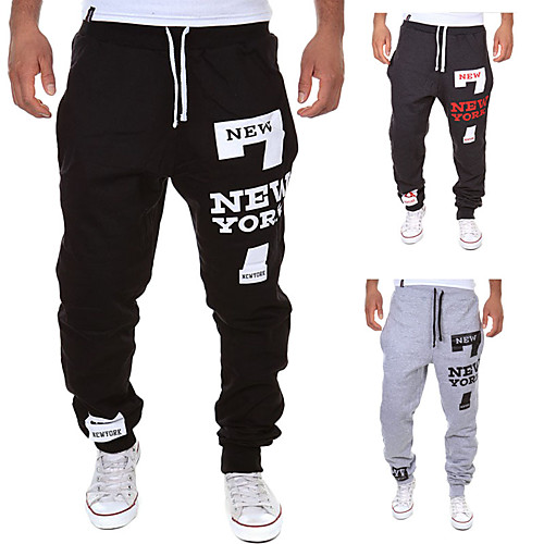 

Men's Sweatpants Jogger Pants Drawstring Cotton Letter Printed Sport Athleisure Pants / Trousers Bottoms Breathable Soft Comfortable Running Everyday Use Exercising General Use