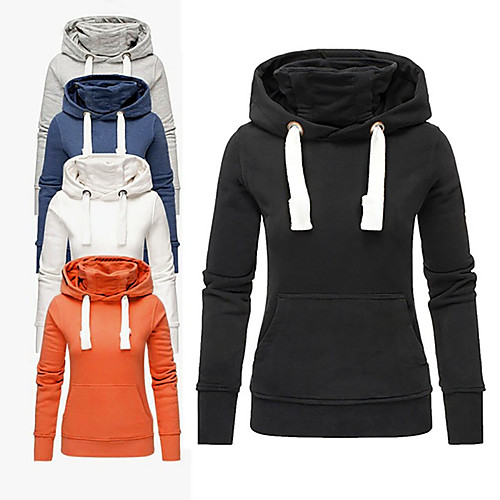 

Women's Pullover Hoodie Sweatshirt Plain Front Pocket Daily Casual Hoodies Sweatshirts Loose White Black Blue
