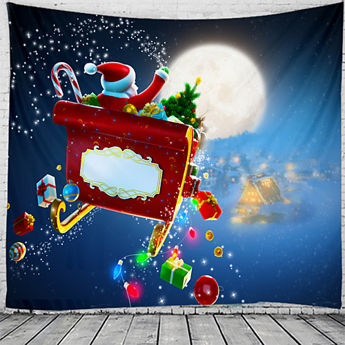 

Christmas Santa Claus Holiday Party Wall Tapestry Art Decor Blanket Curtain Picnic Tablecloth Hanging Home Bedroom Living Room Dorm Decoration Christmas Gift