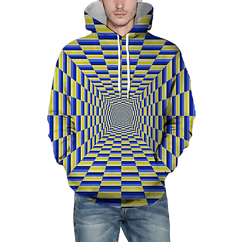 

Men's Pullover Hoodie Sweatshirt Graphic Abstract 3D Front Pocket Hooded Daily 3D Print 3D Print Casual Hoodies Sweatshirts Long Sleeve Blue