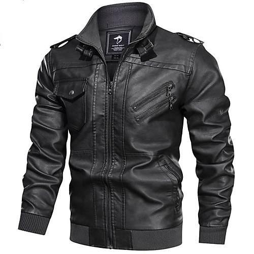 

men's zip up slim faux motorcycle bomber black jacket with a removable hood