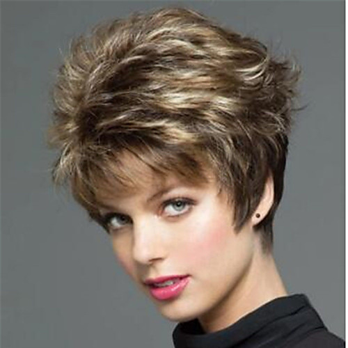 

Synthetic Wig Curly Pixie Cut Wig Blonde Short Light Brown Dark Brown Blonde Synthetic Hair Women's Fashionable Design Classic Exquisite Blonde Light Brown