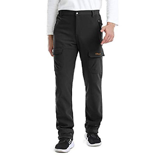 

men's quick dry waterproof fleece snow hiking pants 7005 black xs 34 inseam