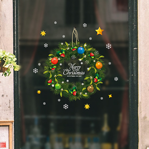 

Christmas Toys Christmas Window Clings Window Stickers Wall Decals Merry Christmas Waterproof Removable Party Favor PVC 6 pcs Kid's Adults 3045cm Christmas Party Favors Supplies