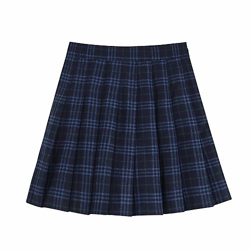 

Women's Causal Daily Active Streetwear Skirts Plaid Pleated Print Blue