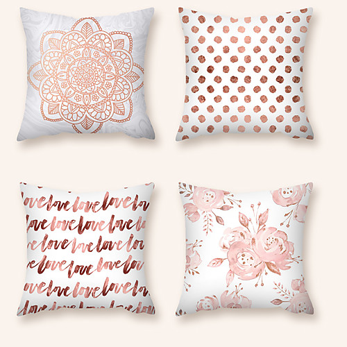 

Cushion Cover 4PC Short Plush Soft Decorative Square Throw Pillow Cover Cushion Case Pillowcase for Sofa Bedroom 45 x 45 cm (18 x 18 Inch) Superior Quality Machine Washable