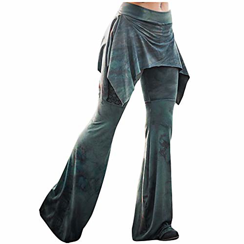 

high waisted flare palazzo wide leg pants comfy bell bottoms lounge pants for women yoga casual wear (l, army green)
