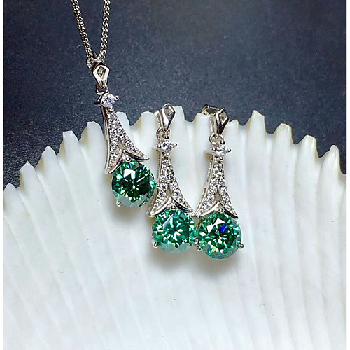 

Women's White AAA Cubic Zirconia Stud Earrings Pendant Necklace Bridal Jewelry Sets Tennis Chain Mini Stylish Luxury Earrings Jewelry Silver For Party Wedding Engagement 1 set