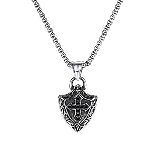 

Men's Pendant Necklace Classic Cross Fashion Titanium Steel Silver 55 cm Necklace Jewelry 1pc For Anniversary Gift Birthday Party Festival