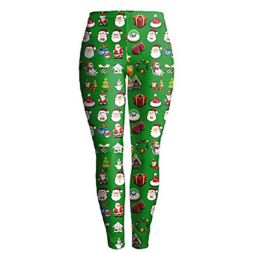 

women's christmas funny legging ultra soft popular santa print pants