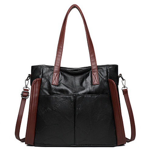 

Women's Bags PU Leather Top Handle Bag Office & Career Handbags Black