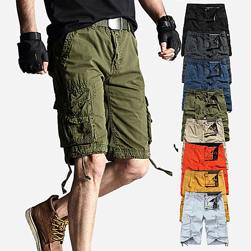 

Men's Hiking Shorts Hiking Cargo Shorts Solid Color Summer Outdoor 10 Loose Multi-Pockets Breathable Sweat wicking Wear Resistance Cotton Shorts Bottoms RedBrown Jacinth Gray Yellow Dark Gray